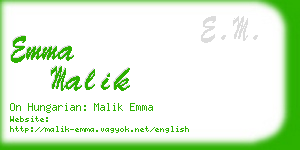 emma malik business card